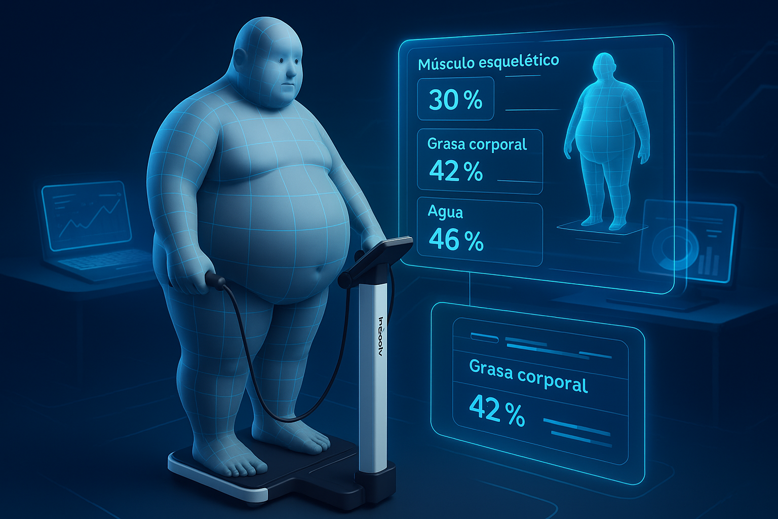 Medición de composición corporal con balanza inteligente